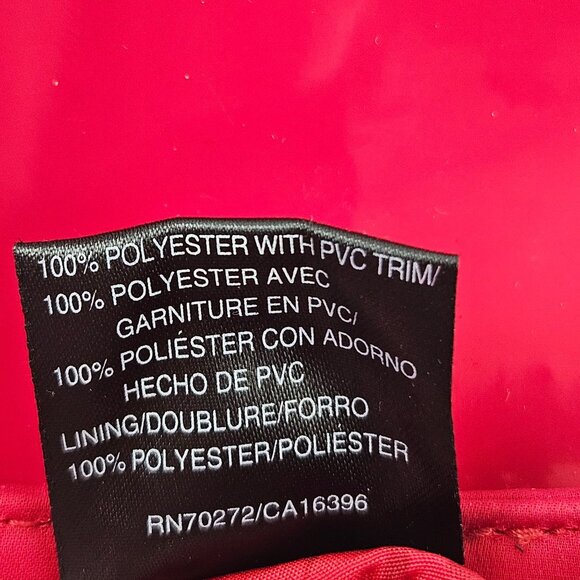 Liz Claiborne Red Shoulder Bag 100 Percent Polyester with PVC Trim Made in China - Picture 6 of 8